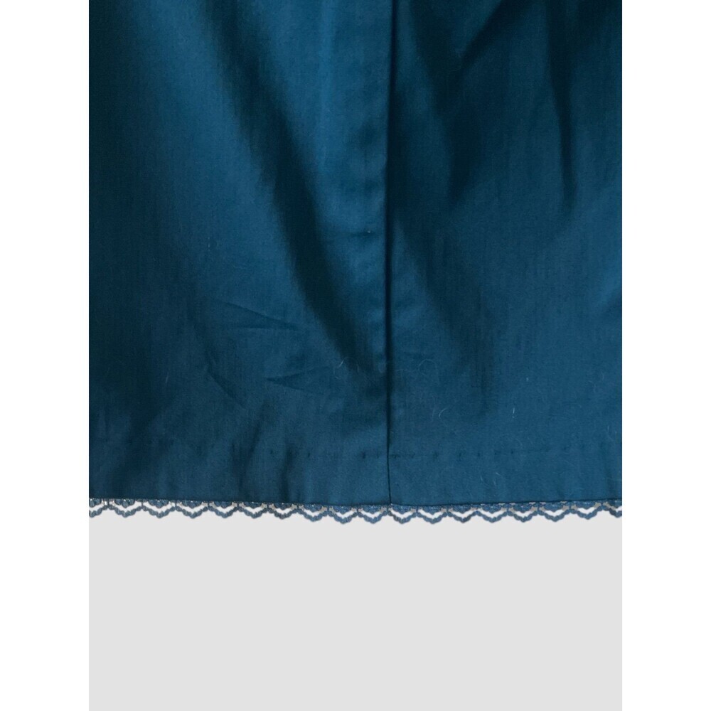 Vintage 90s Cotton Blend Teal Blue Button Front Skirt Small Back Zipper Y2K NWT - Picture 5 of 6